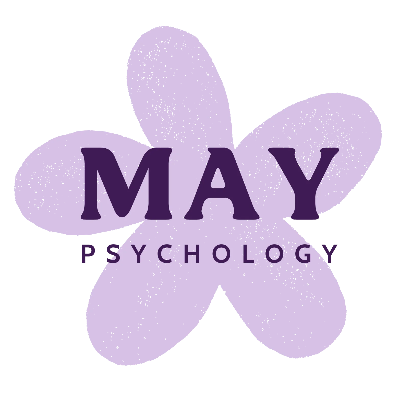 Soft Lavender Flower-Shaped May Psychology Clipart Logo Design