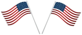 Classic American Flag Waving Patriotic Clipart Design with Dual Banner Style
