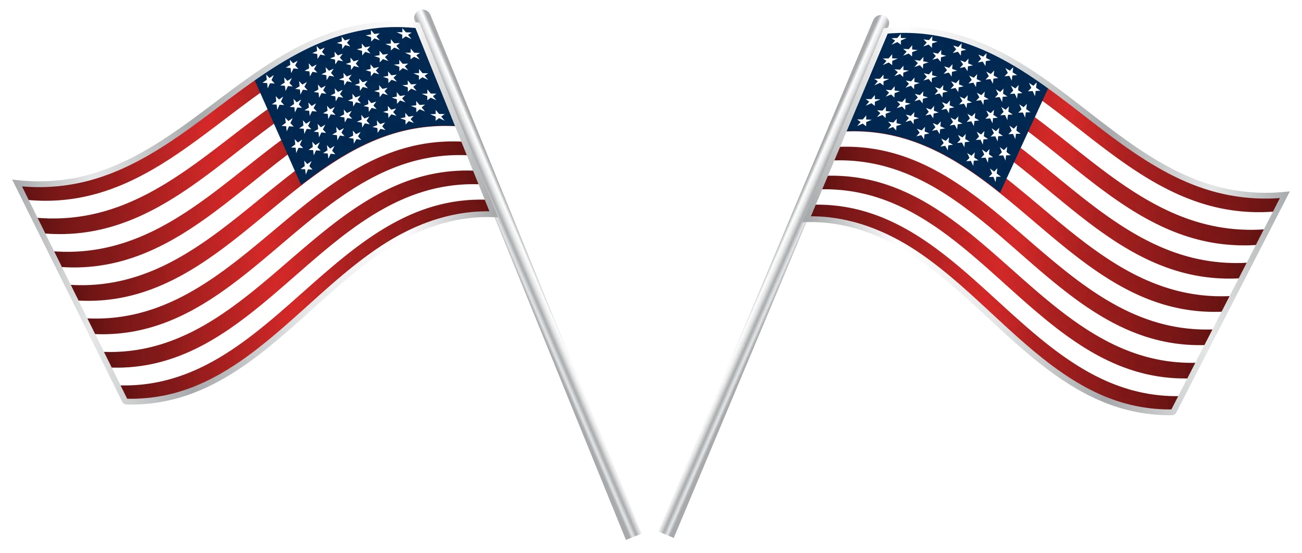 Classic American Flag Waving Patriotic Clipart Design with Dual Banner Style
