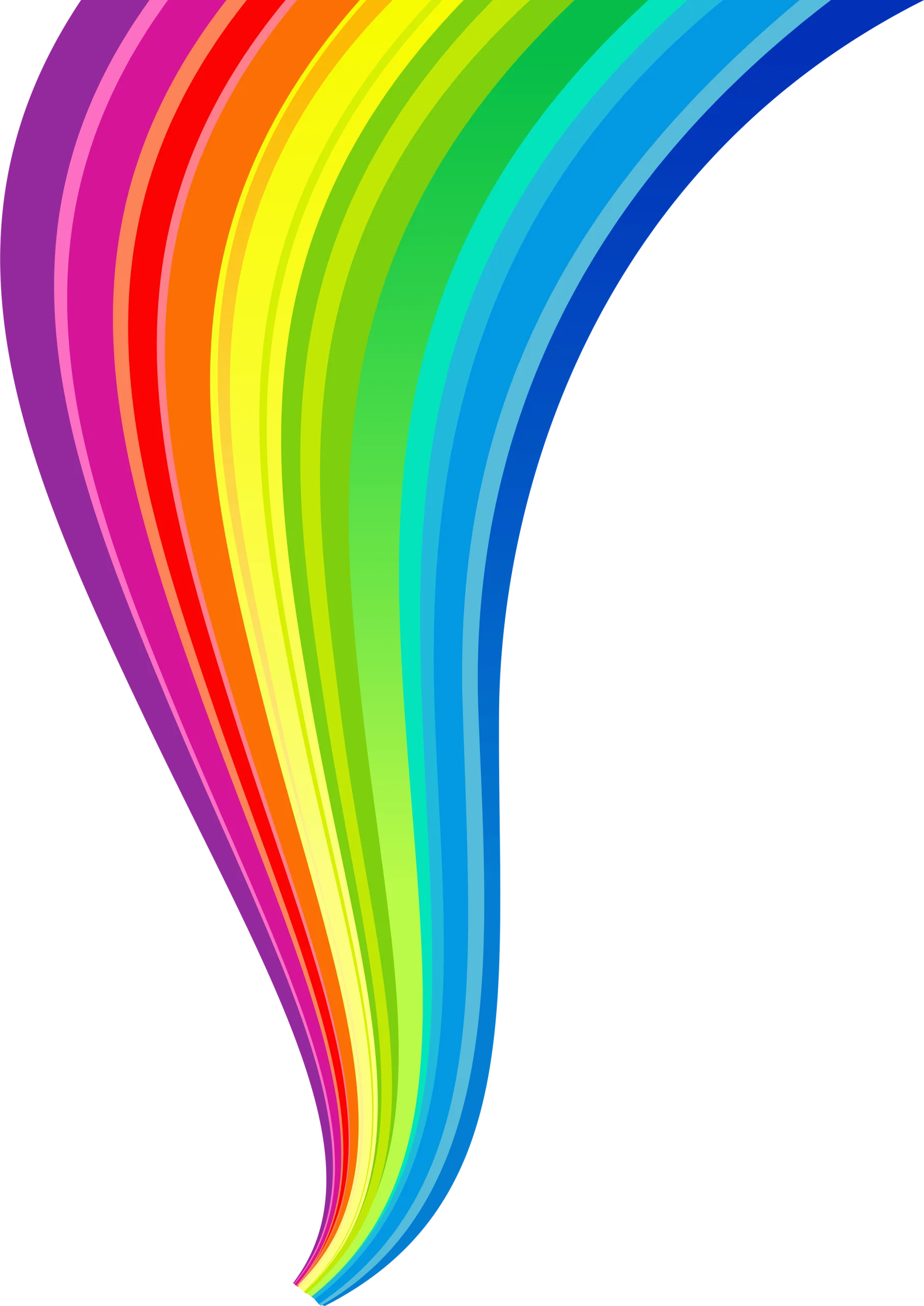Dynamic Flowing Rainbow Clipart Design with Curving Spectrum of Colors