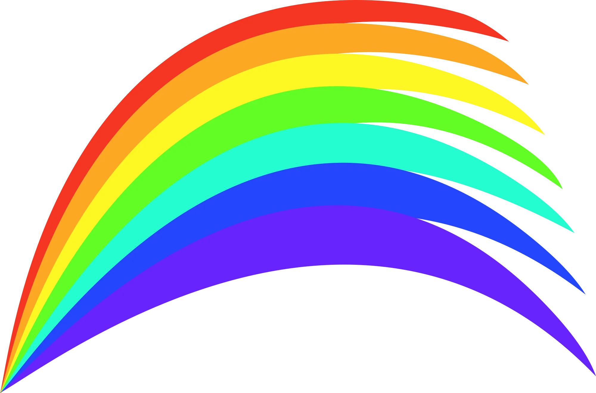 Elegant Arc of Colors: Rainbow Spectrum Clipart with Smooth Curved Lines