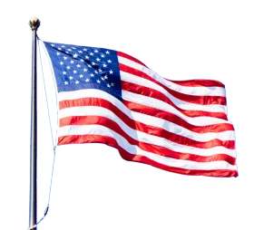 Majestic American Flag Clipart Waving Proudly Against a Pristine White Background