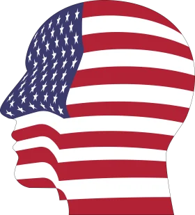 Patriotic American Flag Silhouette Clipart - Symbolic National Pride Design
