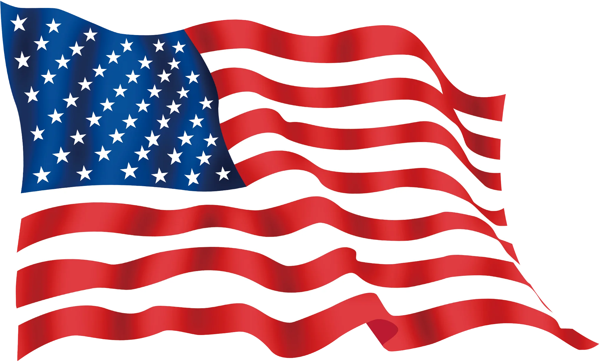 Waving American Flag Clipart - Patriotic Stars and Stripes Graphic Design