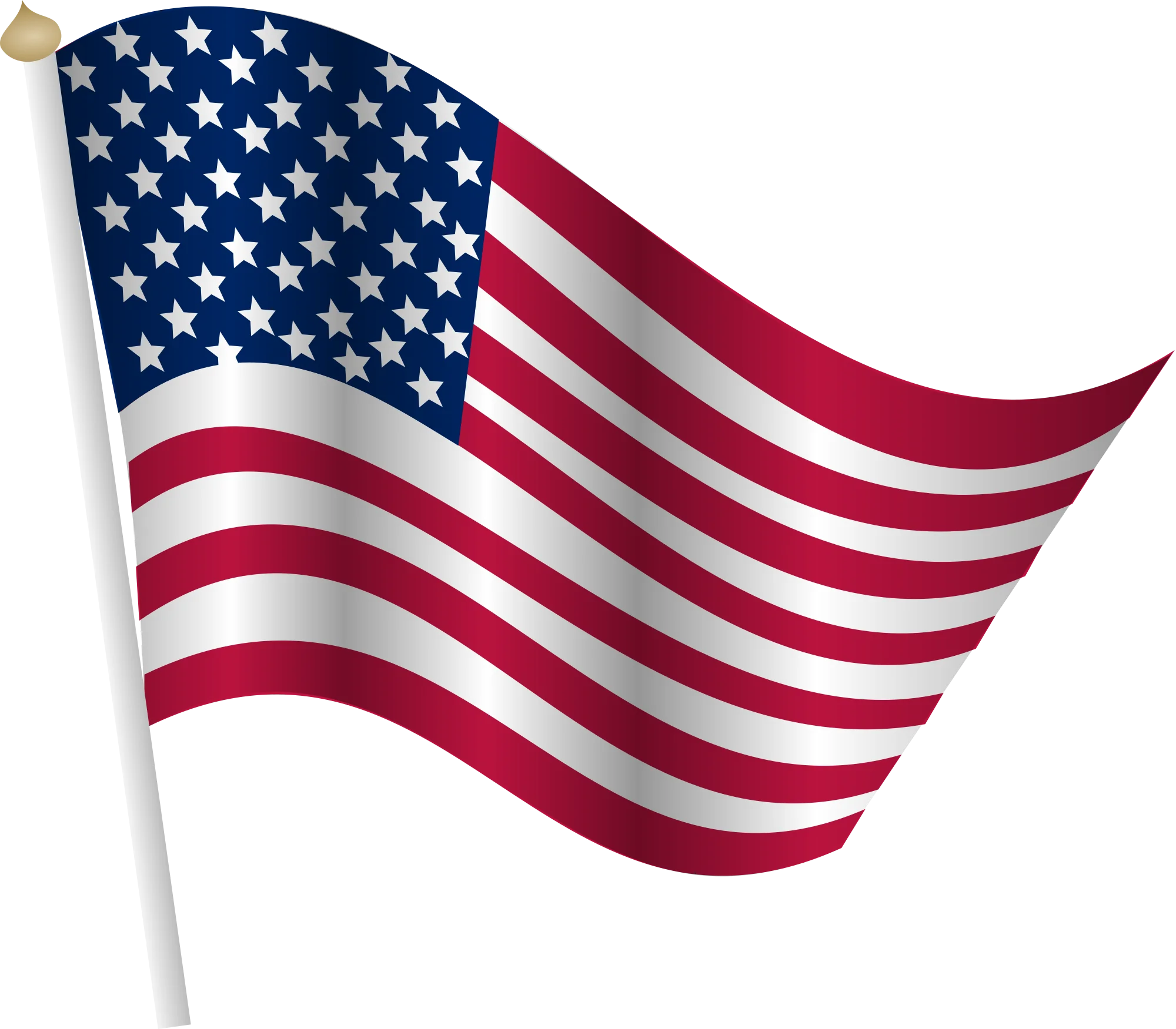 Waving United States National Flag Patriotic Symbolic Clipart Design