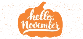 Charming Hello November Pumpkin-Shaped Seasonal Clipart Design