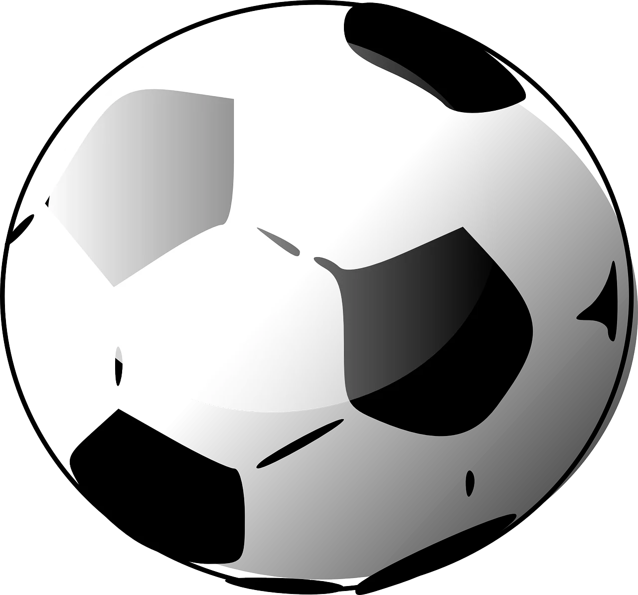 Classic Black and White Soccer Ball Clipart Graphic Design Element