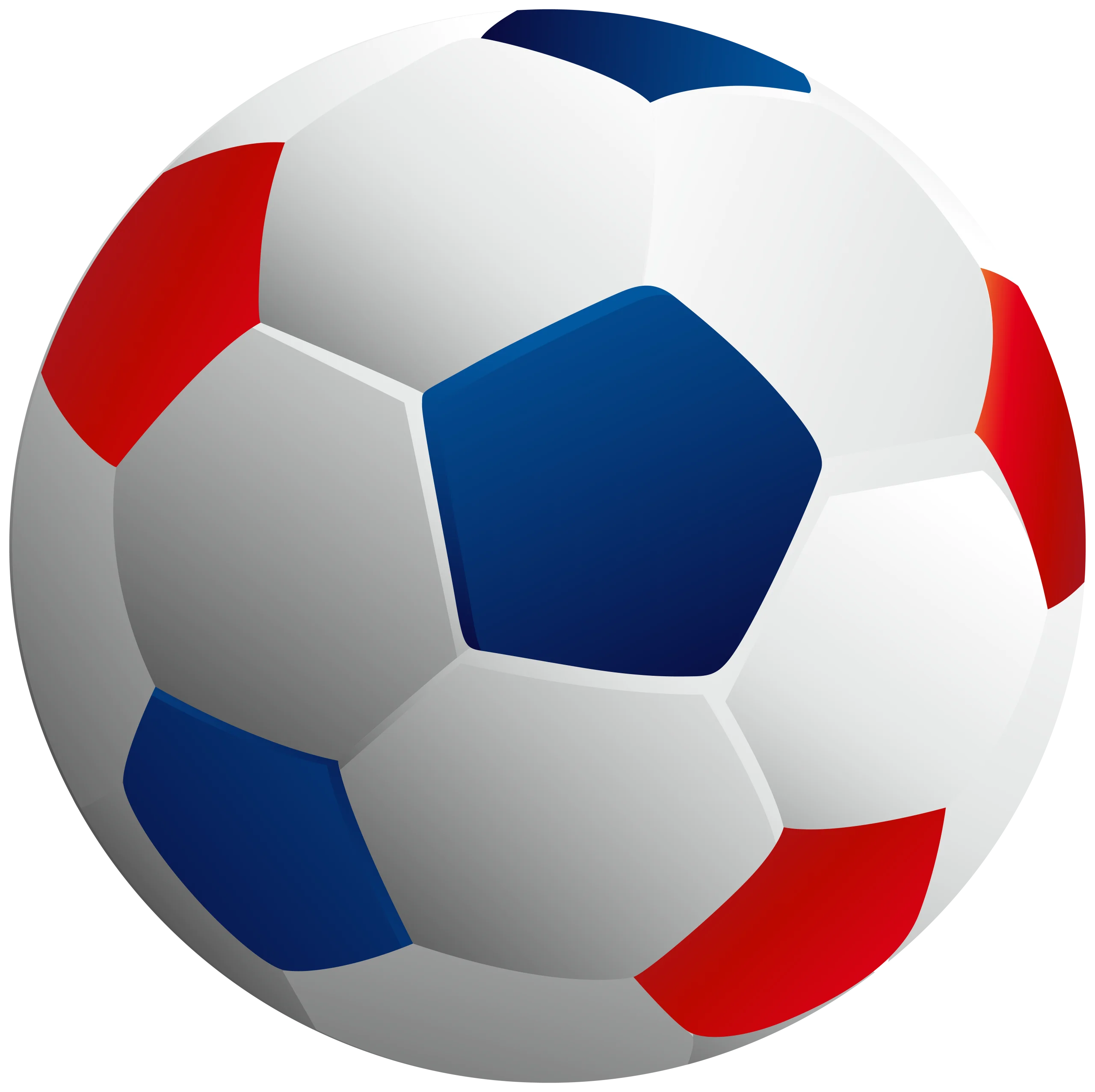 Classic Soccer Ball Clipart with Red, White, and Blue Color Palette Design