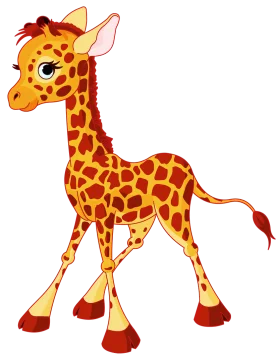 Adorable Baby Giraffe Cartoon Clipart: Whimsical Safari Friend with Playful Charm