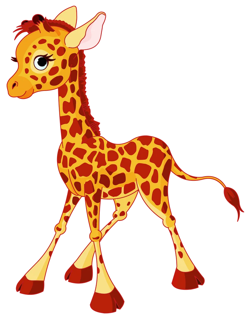Adorable Baby Giraffe Cartoon Clipart: Whimsical Safari Friend with Playful Charm