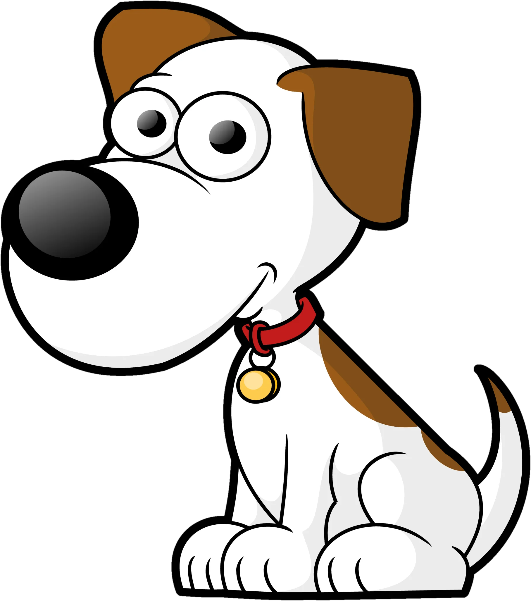 Adorable Cartoon Dog Clipart: Playful Pup with Comical Oversized Eyes