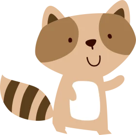 Adorable Woodland Raccoon Clipart: Cute Cartoon Character with Charming Smile