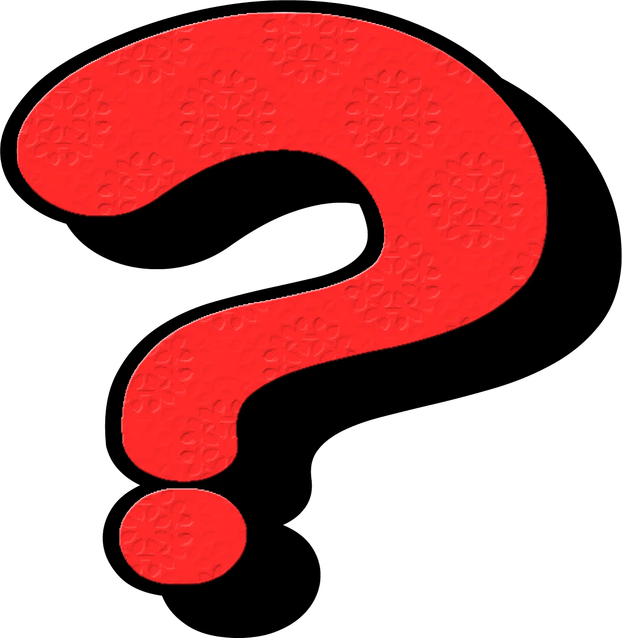 Bold Crimson and Shadowy Question Mark Clipart Design Element
