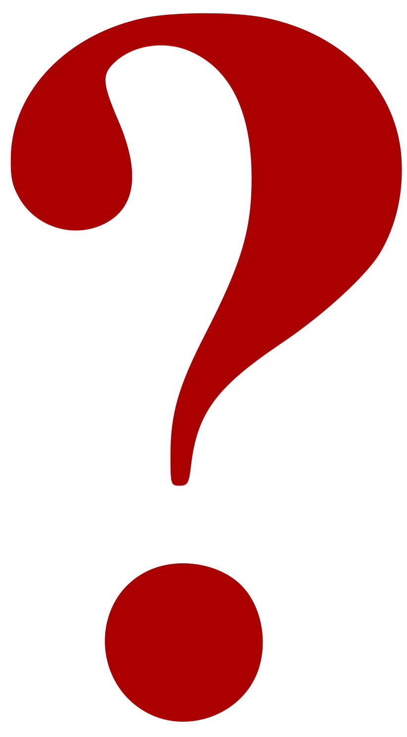 Bold Crimson Question Mark Clipart - Symbolic Graphic Design Element