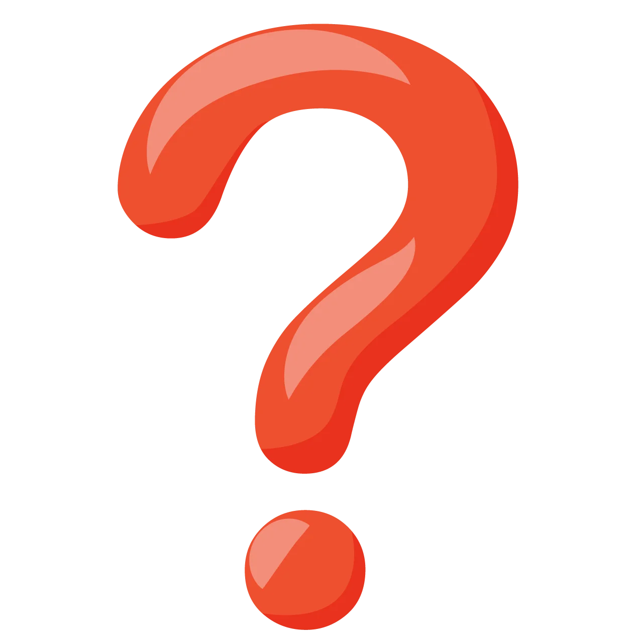 Bold Red Glossy Question Mark Clipart Symbol of Curiosity and Inquiry