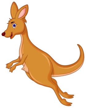 Playful Cartoon Kangaroo Clipart: A Jumping Marsupial Adventure in Warm Tones