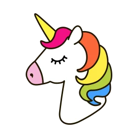 Whimsical Rainbow Unicorn Clipart - Magical Cartoon Character Design