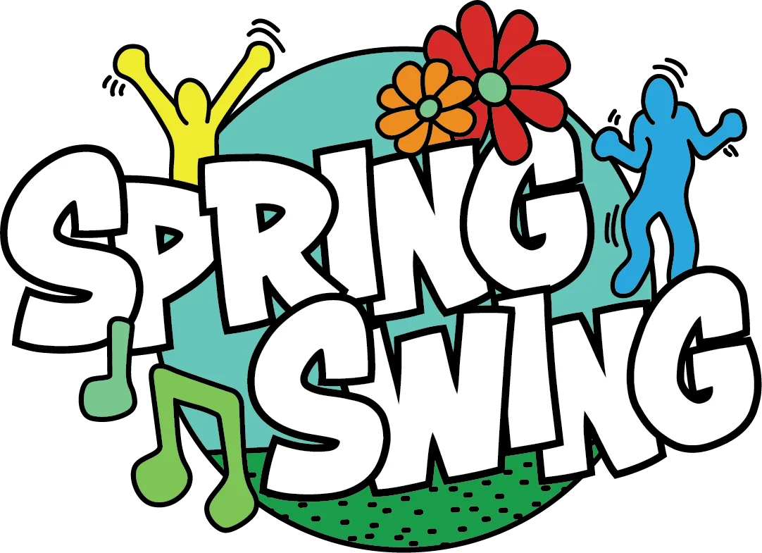 Cheerful Spring Swing Celebration Clipart Graphic Design