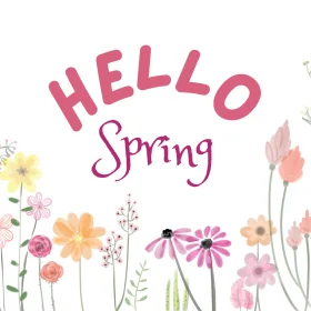 Hello Spring Watercolor Floral Clipart: A Delicate Celebration of Seasonal Blooms