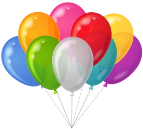 Cheerful Rainbow Balloons Clipart - Festive Party Celebration Graphic Design