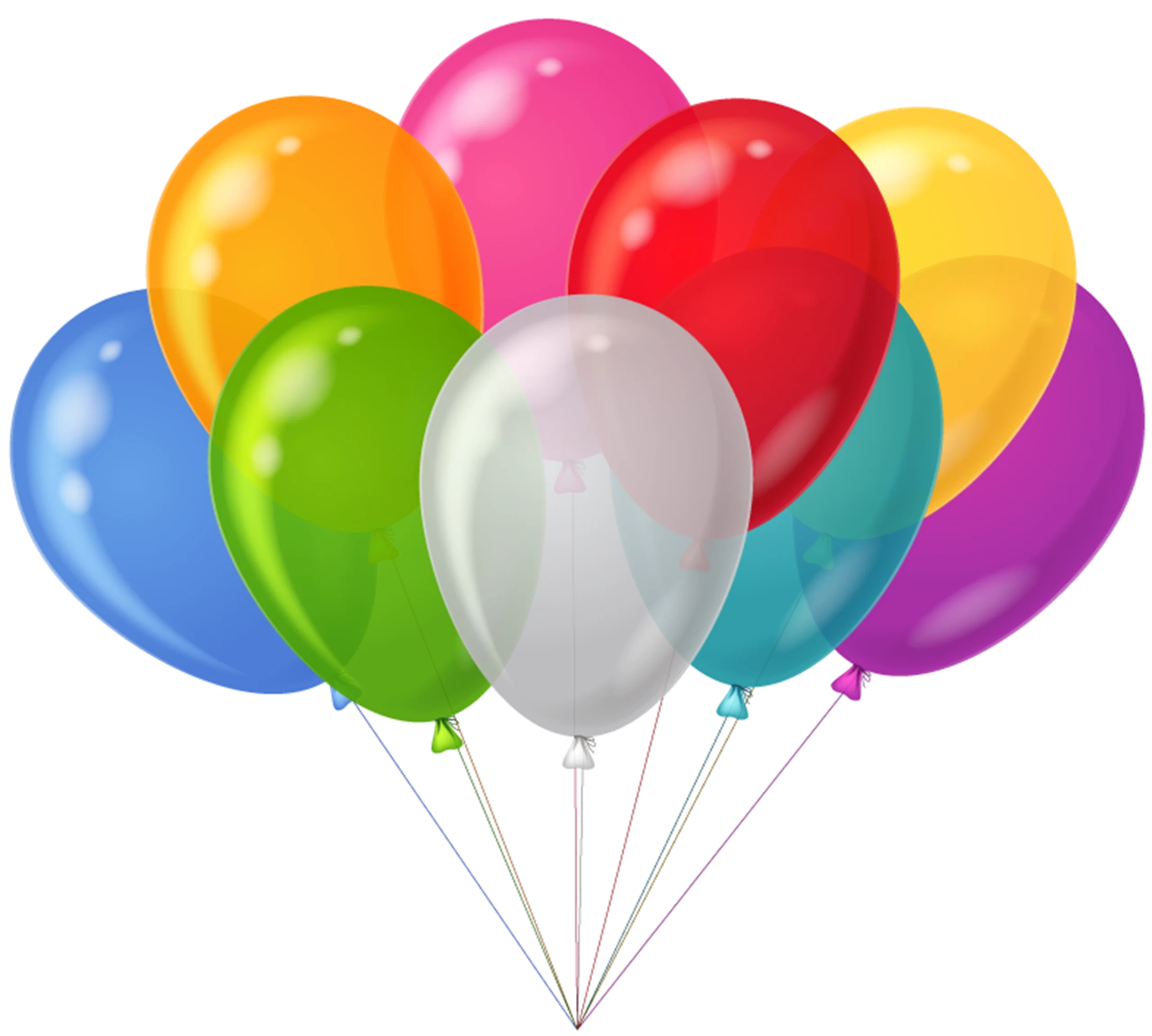 Cheerful Rainbow Balloons Clipart - Festive Party Celebration Graphic Design