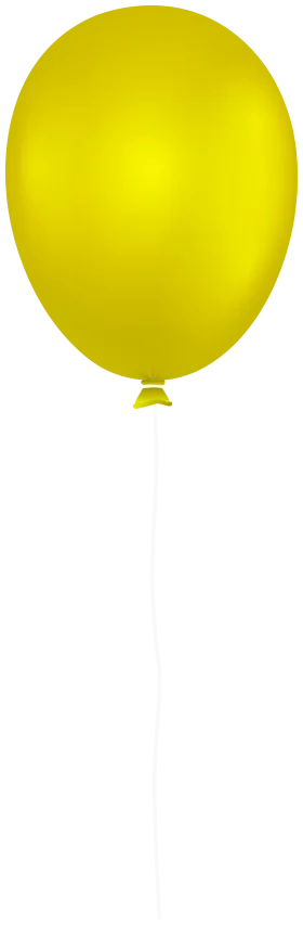 Cheerful Sunny Yellow Single Balloon Clipart Design for Festive Celebrations