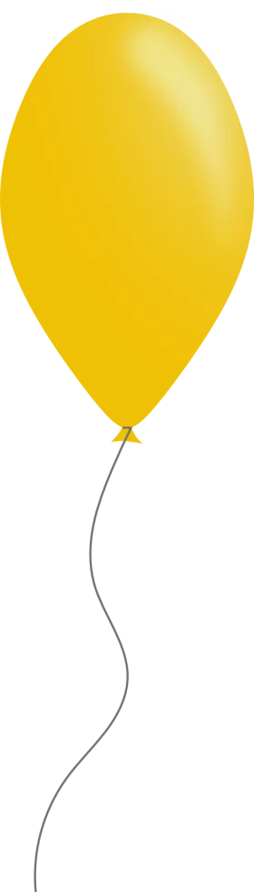 Cheerful Sunshine Yellow Balloon Clipart with Gentle Curved String