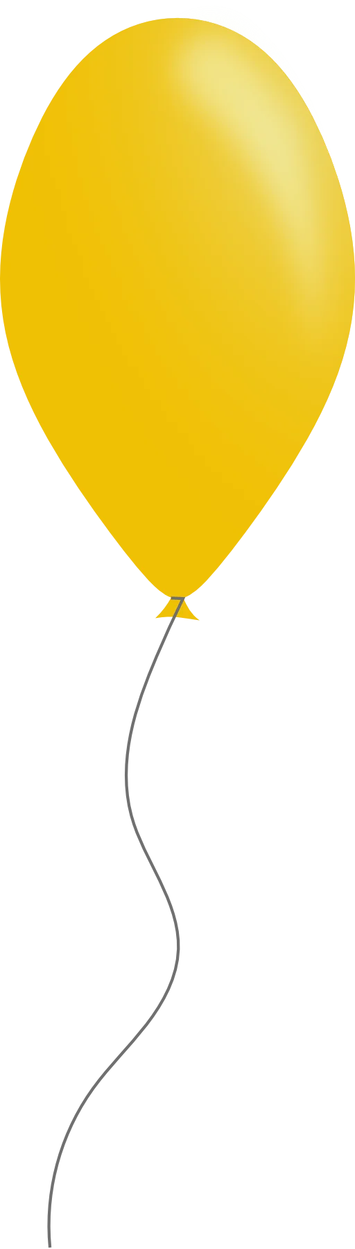 Cheerful Sunshine Yellow Balloon Clipart with Gentle Curved String
