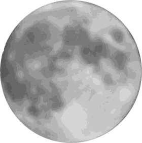 Detailed Monochromatic Full Moon Clipart Illustration with Lunar Surface Texture