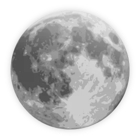 Detailed Monochromatic Full Moon Clipart Illustration with Textured Surface