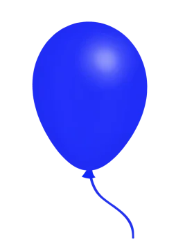 Elegant Azure Blue Balloon Clipart Illustration with Smooth Curved Design