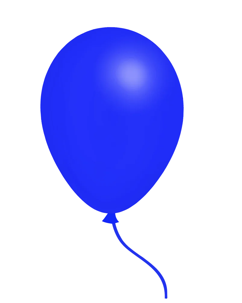 Elegant Azure Blue Balloon Clipart Illustration with Smooth Curved Design
