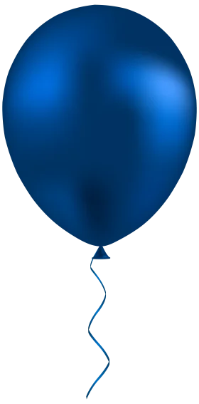 Elegant Deep Blue Balloon Clipart - Glossy Inflatable Party Decoration Design