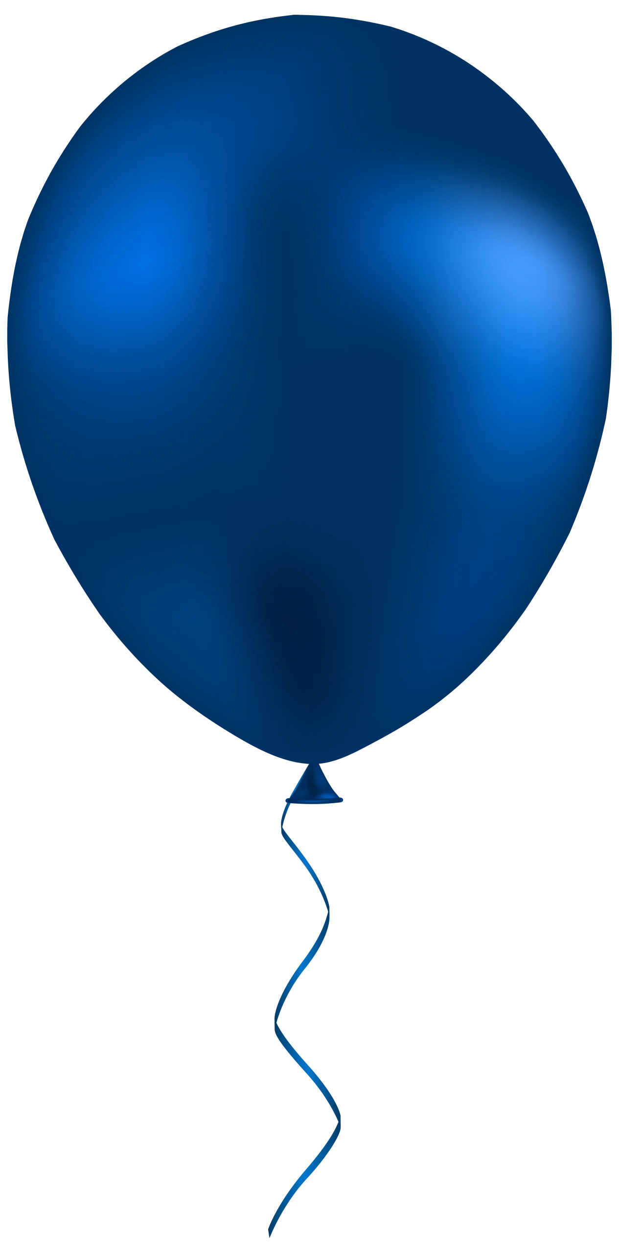 Elegant Deep Blue Balloon Clipart - Glossy Inflatable Party Decoration Design