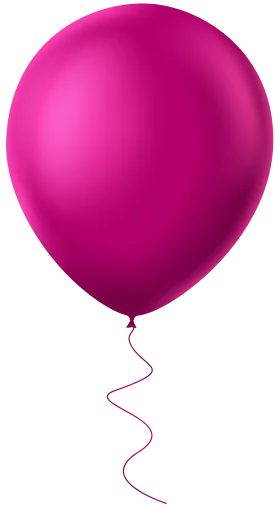 Elegant Magenta Balloon Clipart with Graceful Curving String Design