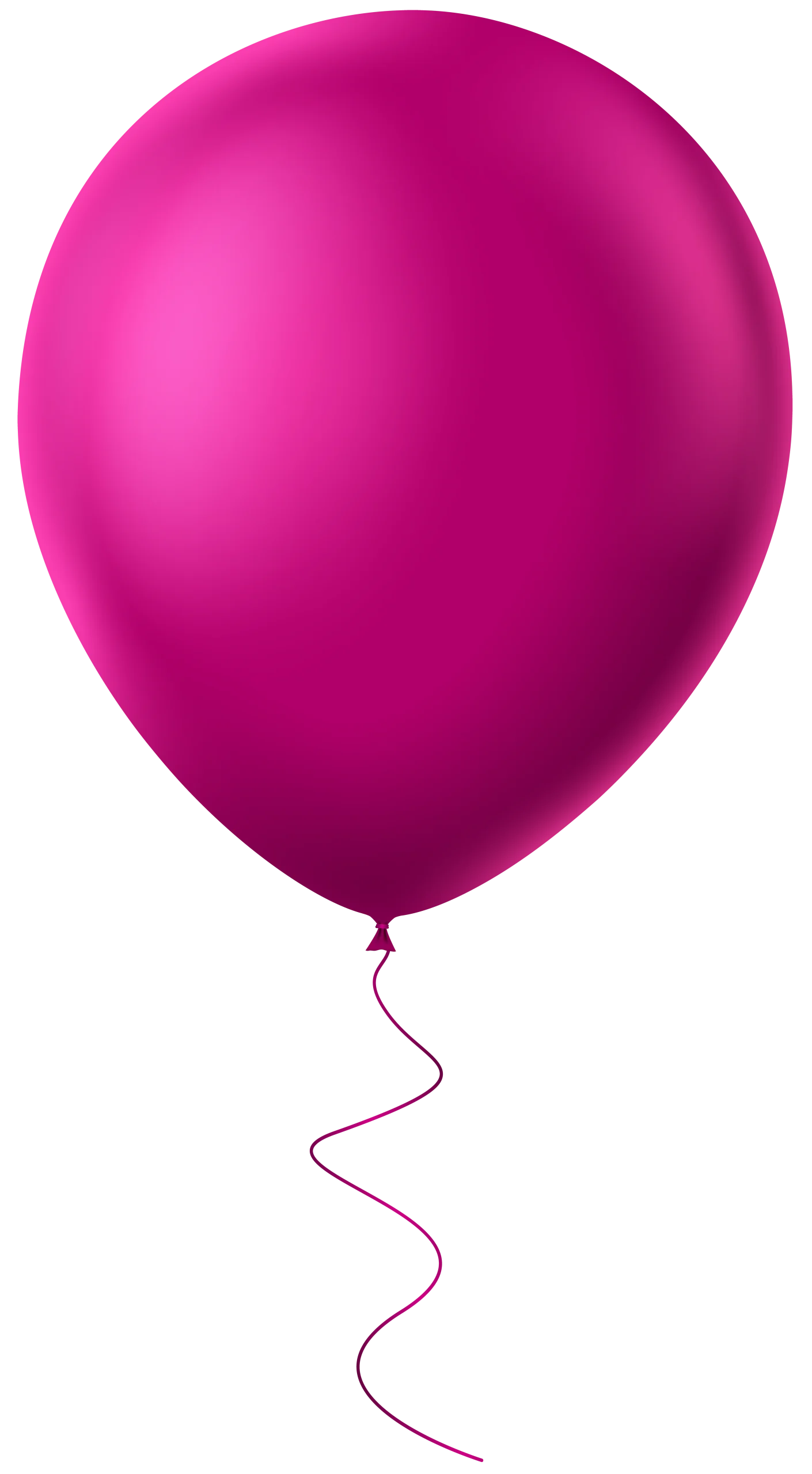 Elegant Magenta Balloon Clipart with Graceful Curving String Design