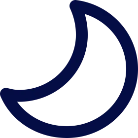 Elegant Midnight Blue Crescent Moon Simple Minimalist Clipart Design