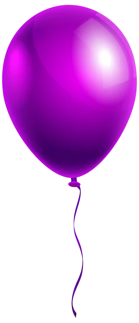Elegant Purple Balloon Clipart: Festive Party Decoration with Glossy Finish