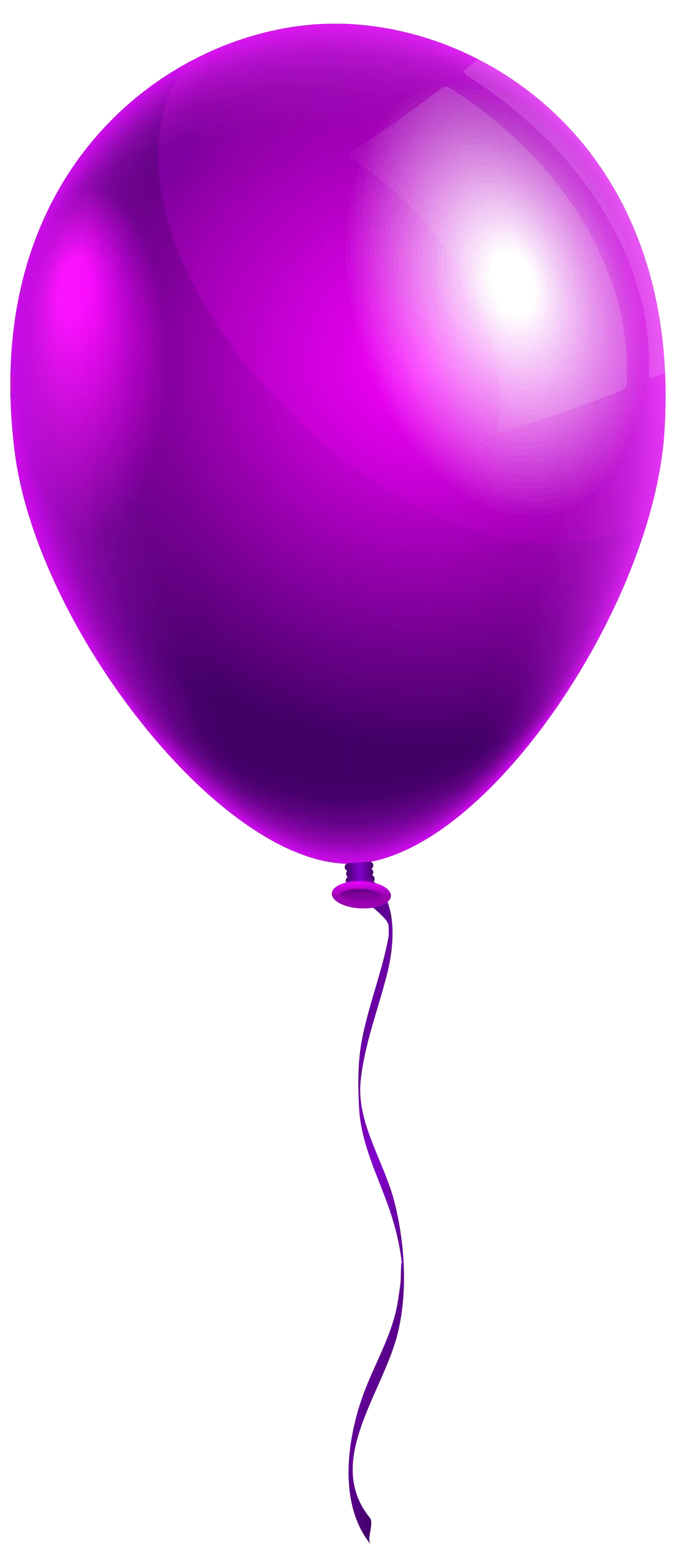 Elegant Purple Balloon Clipart: Festive Party Decoration with Glossy Finish