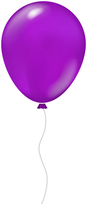 Elegant Purple Glossy Single Balloon Clipart Design with Soft Curved String