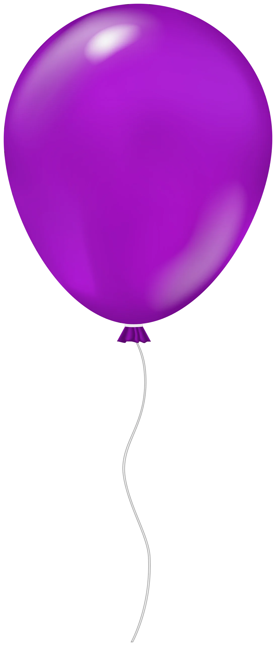 Elegant Purple Glossy Single Balloon Clipart Design with Soft Curved String