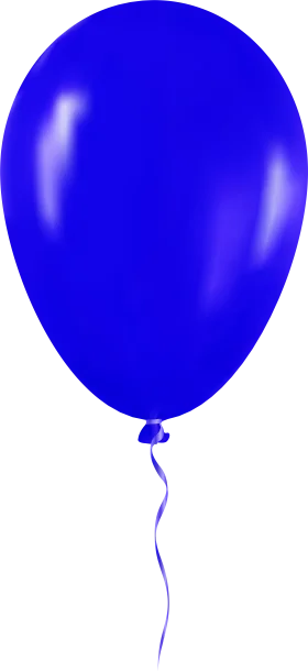 Elegant Royal Blue Single Balloon Clipart with Glossy Realistic Texture