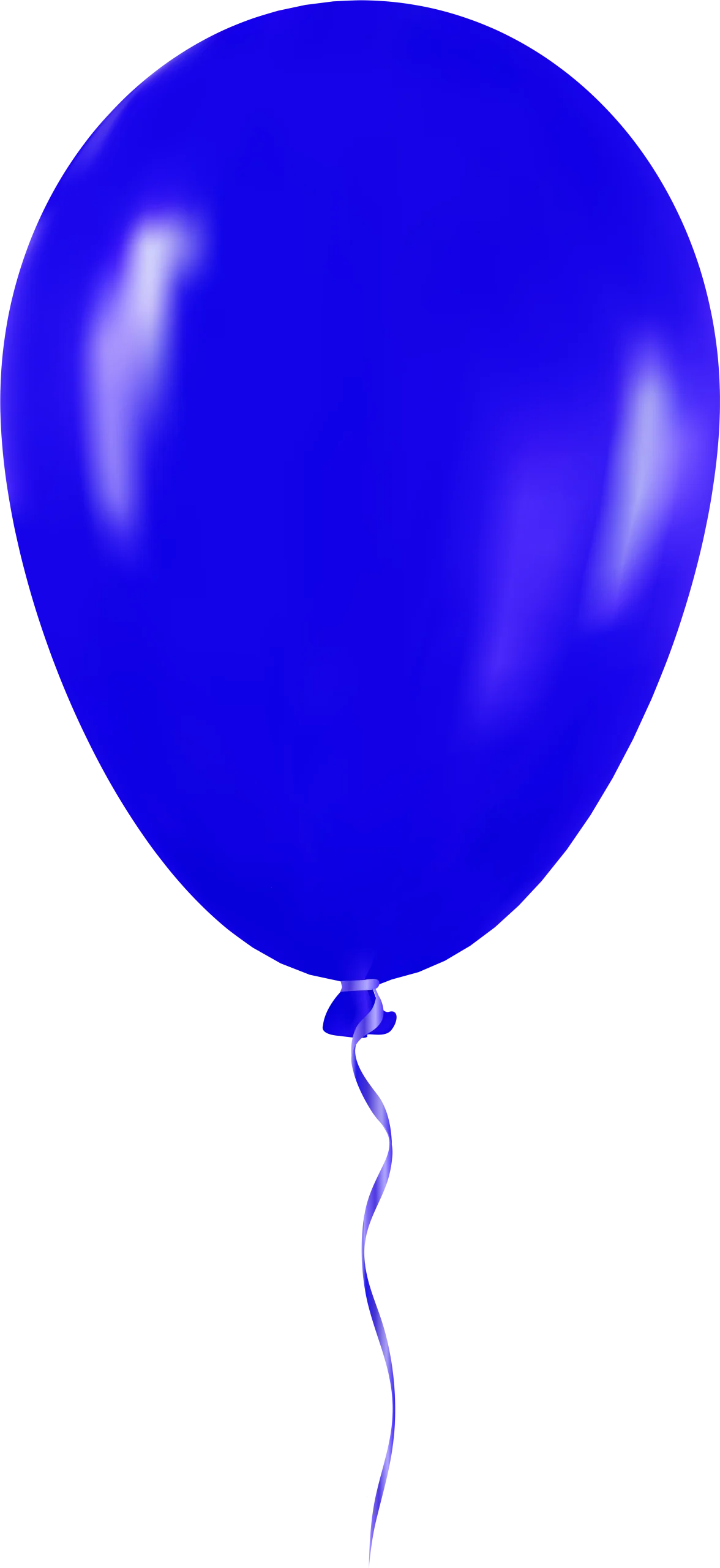 Elegant Royal Blue Single Balloon Clipart with Glossy Realistic Texture