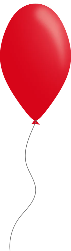 Elegant Scarlet Balloon Clipart: Floating Grace with Curved String Accent