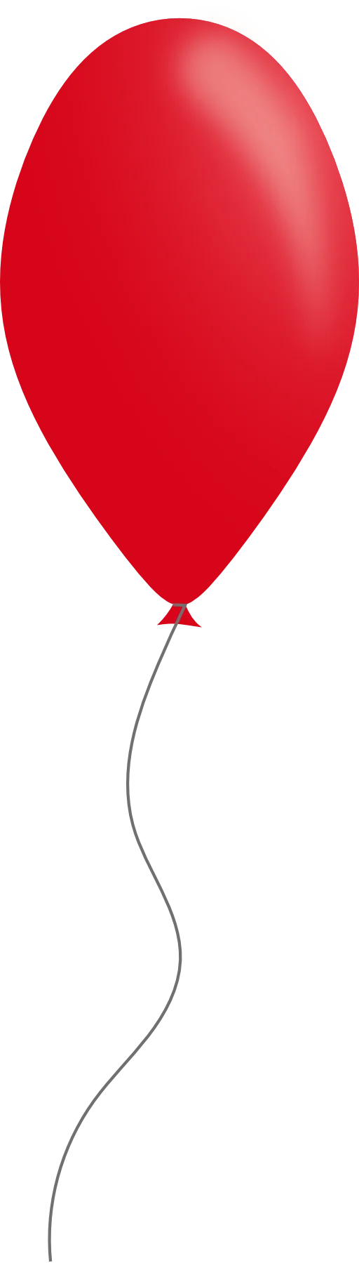 Elegant Scarlet Balloon Clipart: Floating Grace with Curved String Accent