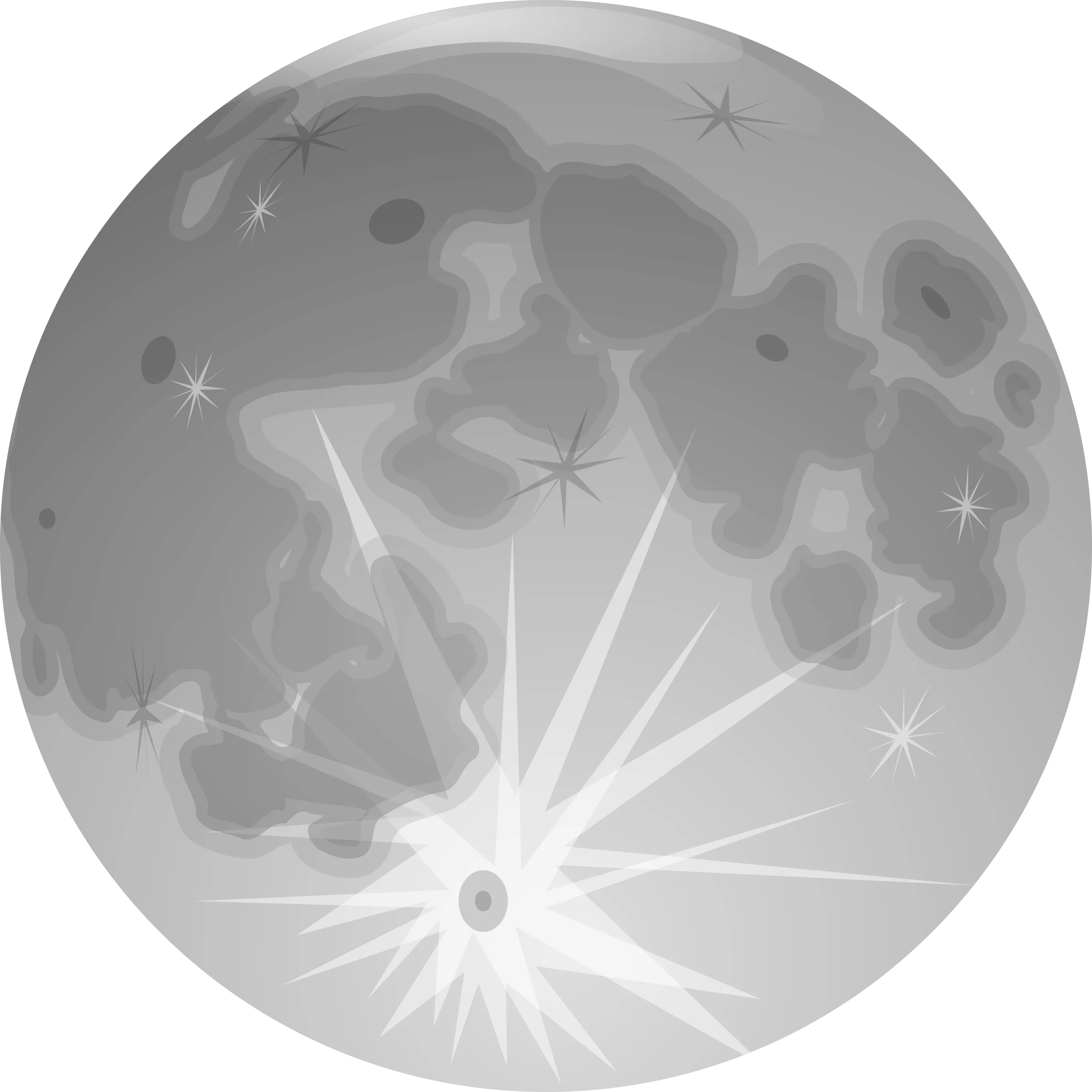Ethereal Moonscape Clipart: Celestial Luminescence and Starry Whispers