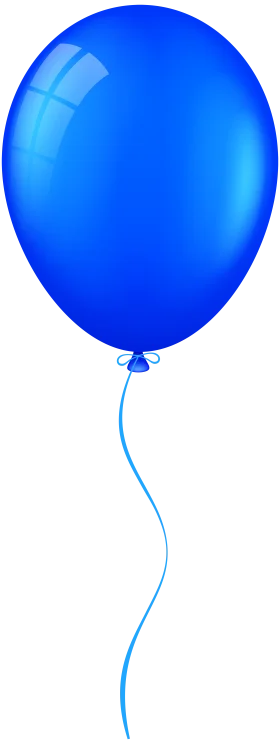 Glossy Azure Blue Balloon Clipart with Elegant Curved String Design