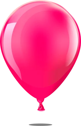 Glossy Hot Pink Balloon Clipart - Festive Party Decoration Graphic Design Element