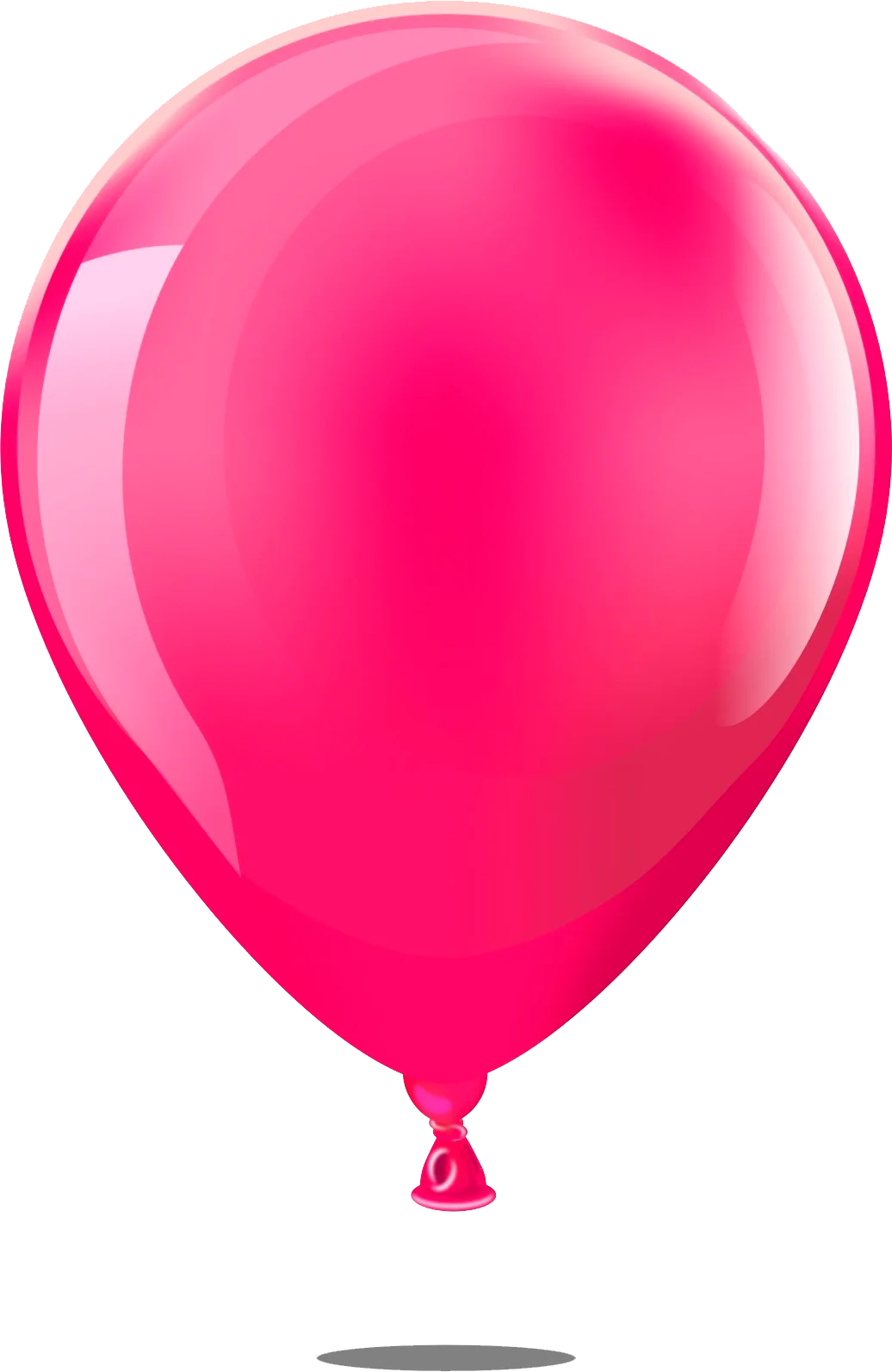 Glossy Hot Pink Balloon Clipart - Festive Party Decoration Graphic Design Element