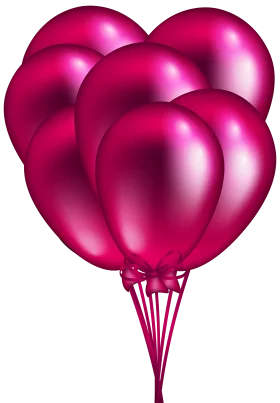 Glossy Magenta Party Balloons Festive Celebration Clipart Design